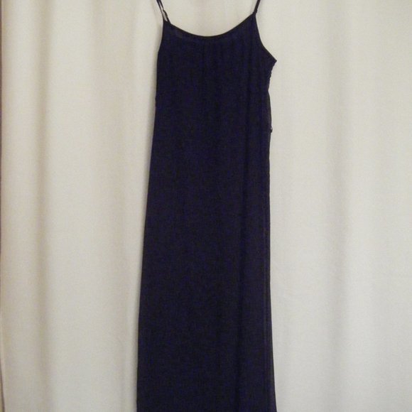 Sheer Black Maxi Dress Spaghetti Strap Lined Forever 21 Size Small - Picture 4 of 7